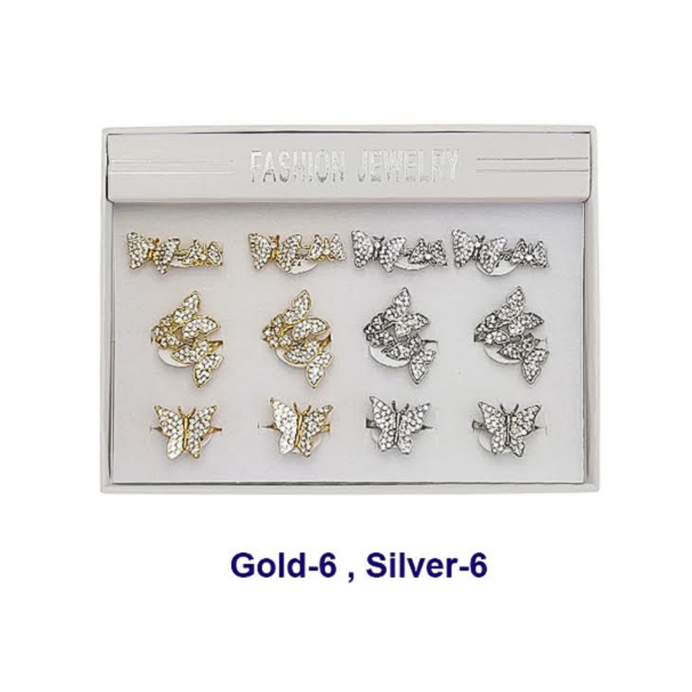 Rhinestone Butterfly Ring