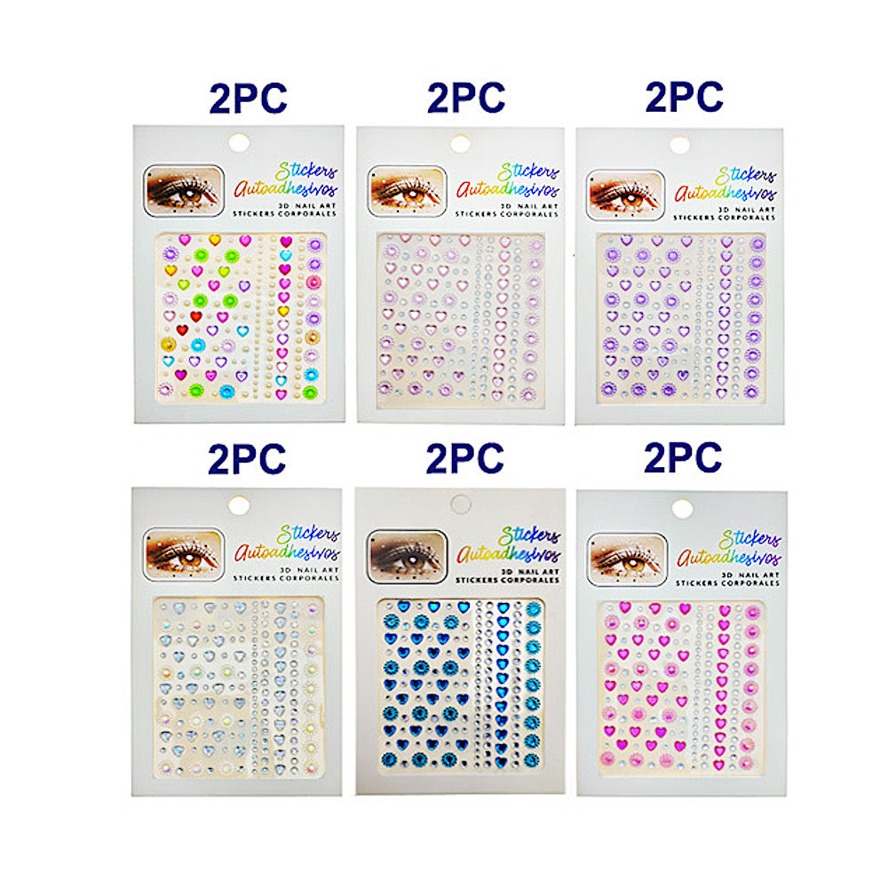 Adhesive Heart Face Gem