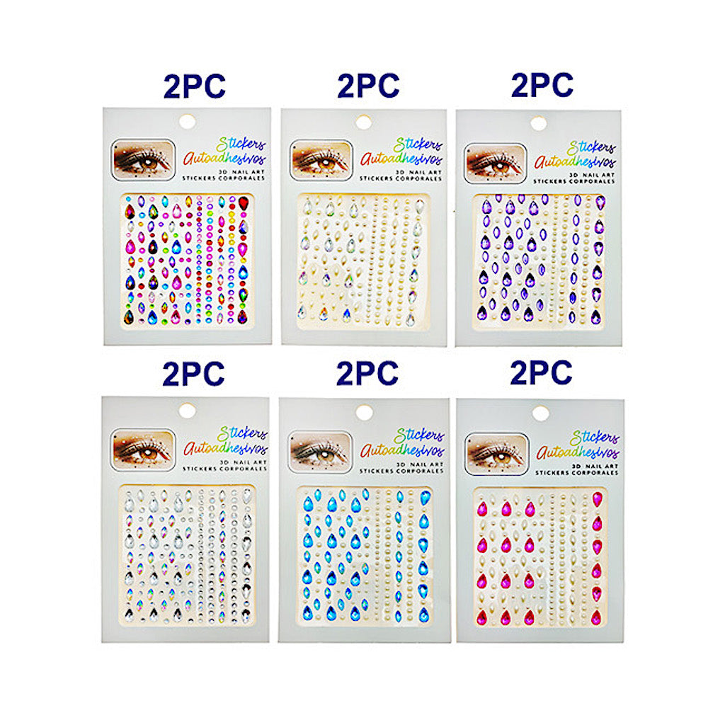 Adhesive Teardrop Face Gem