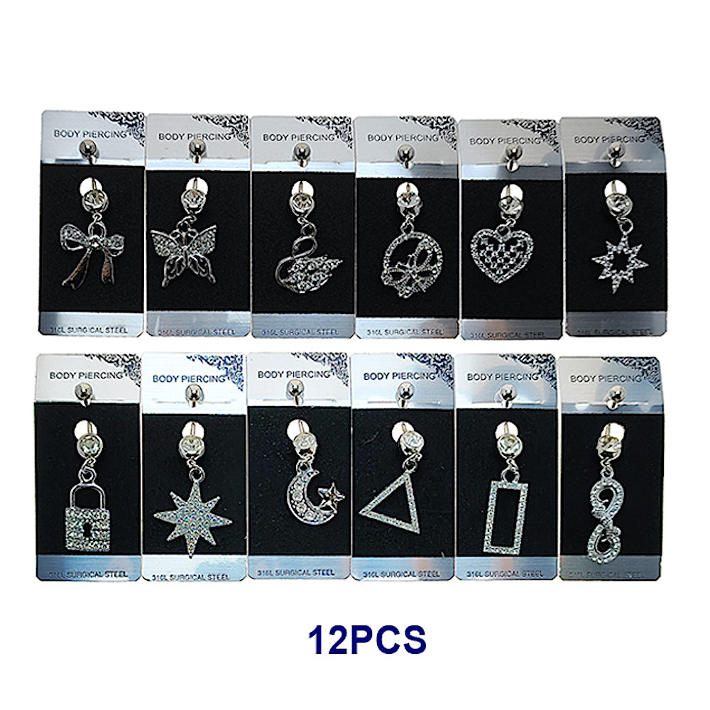 Assorted Rhinestone Belly Navel Rings
