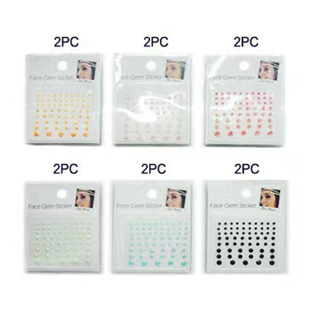 Adhesive Assorted Colors Circle Face Gem