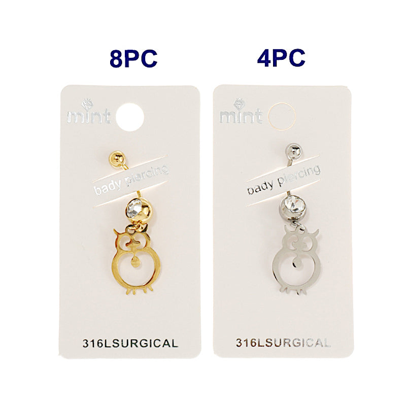 Stainless Steel Owl Belly Ring