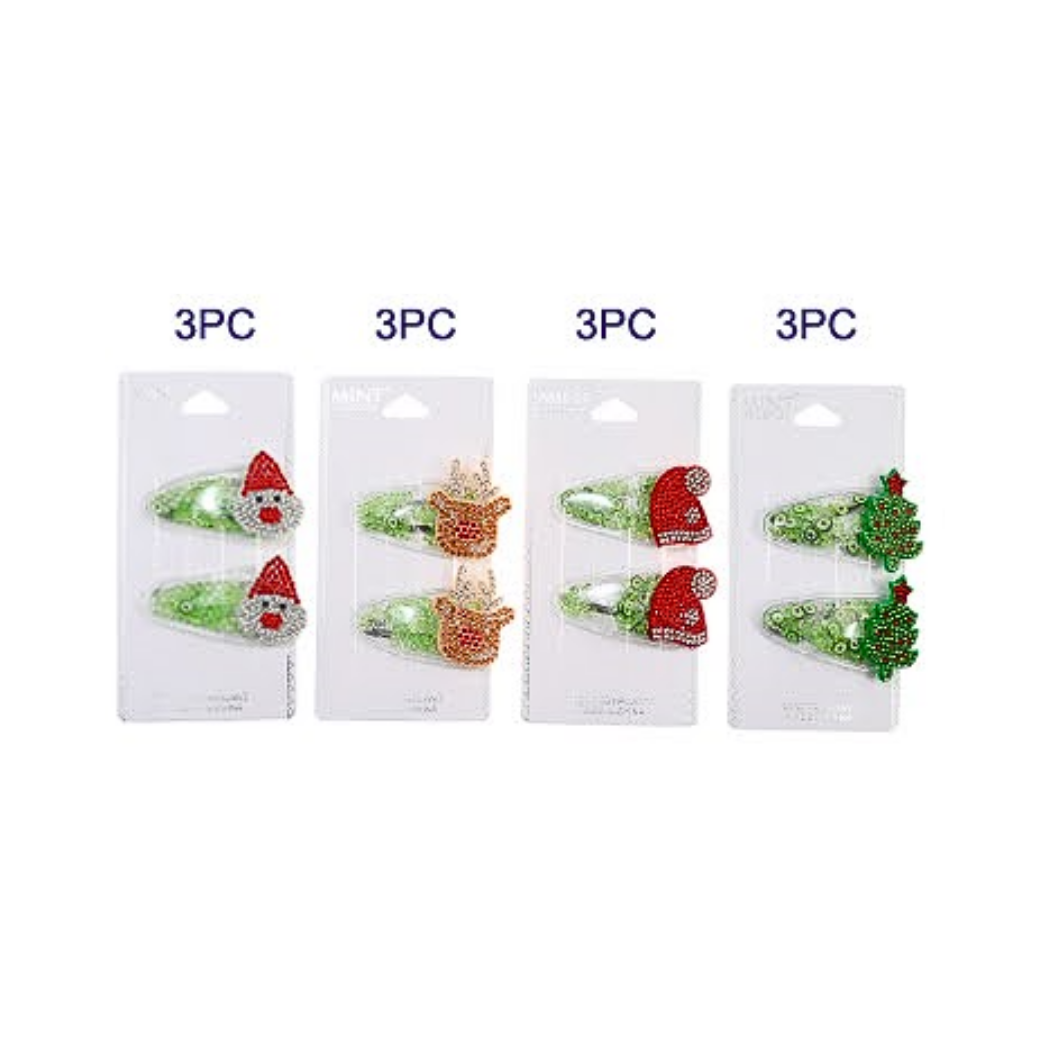 Christmas Avocado Confetti Hair Clip Set