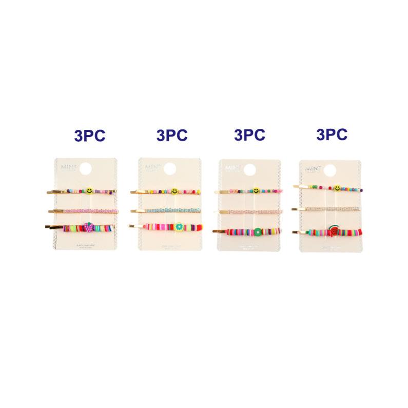 Beaded Smiley Face Hair Pin Set