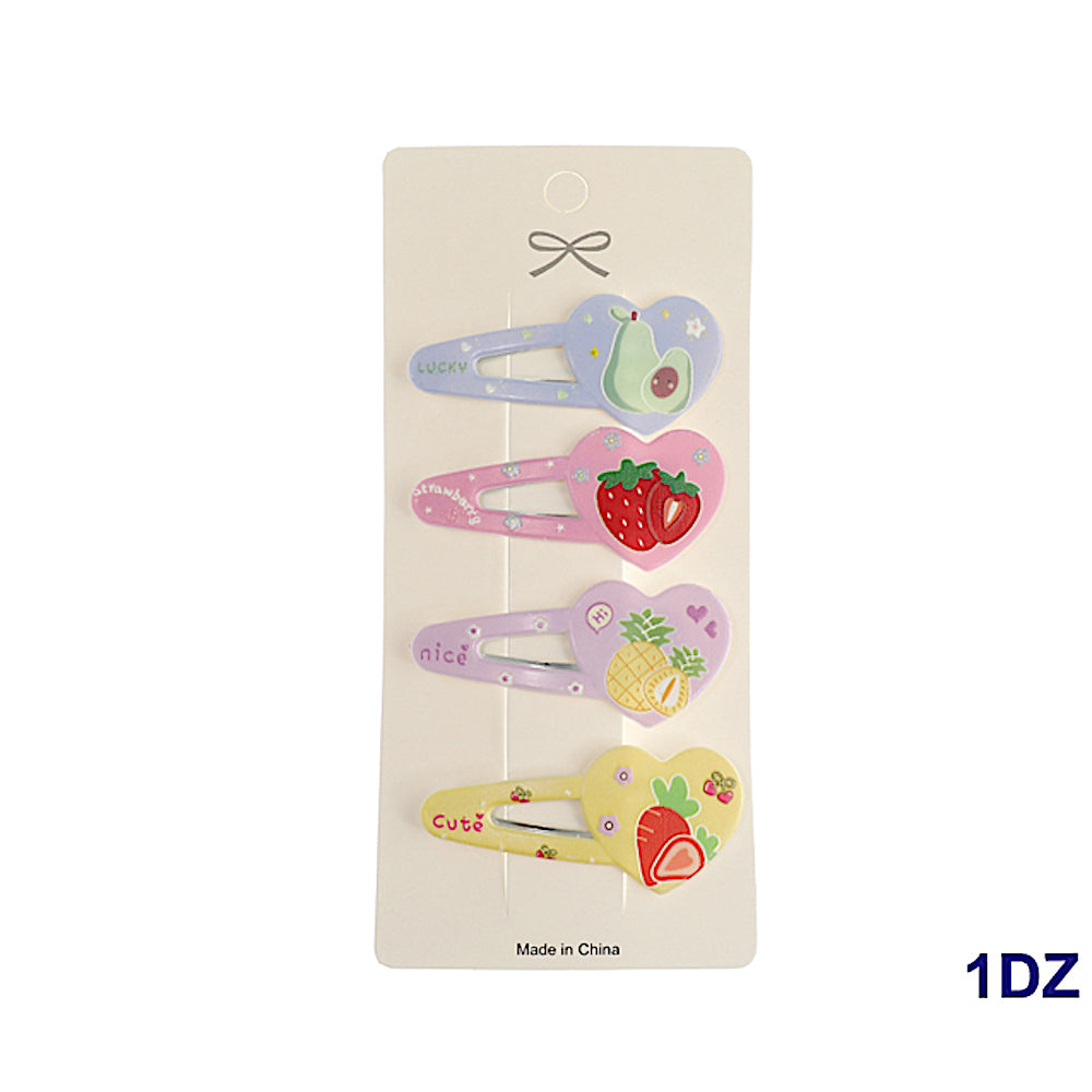 Heart Shaped Fruit Hair Clip Set