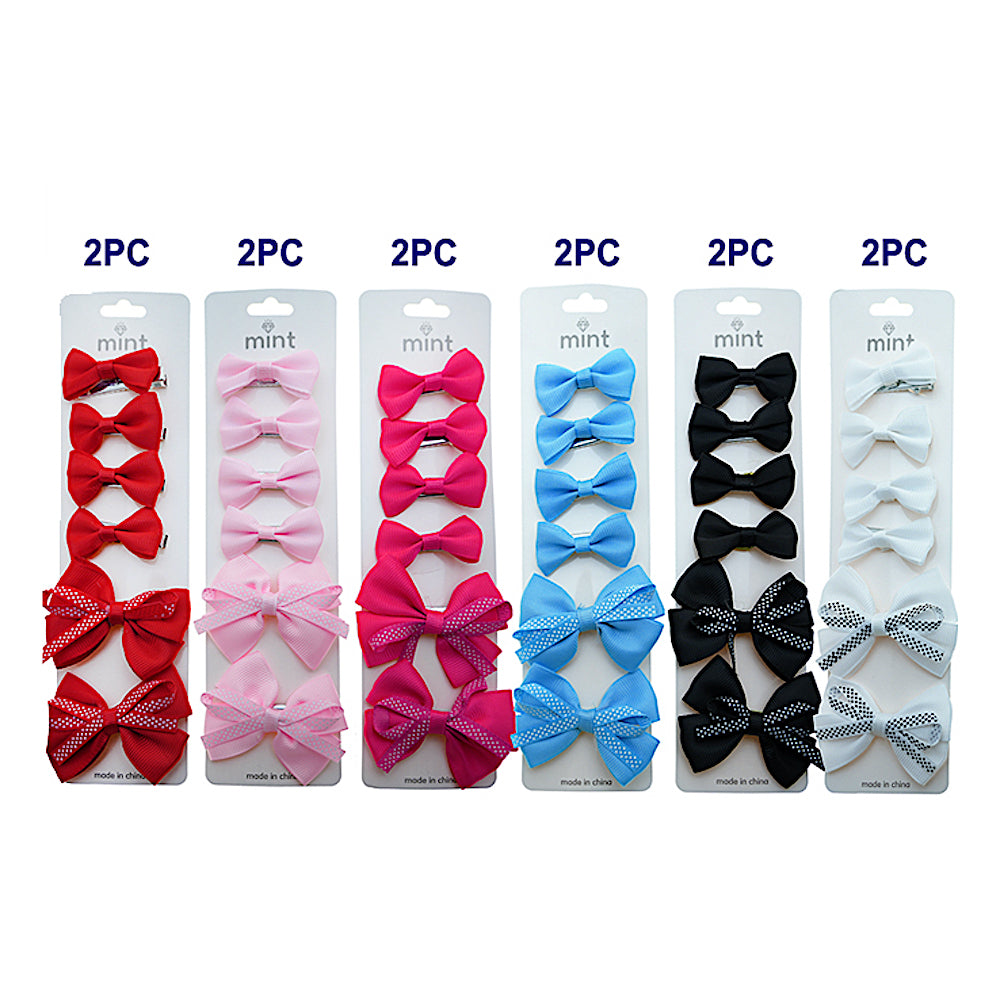 Dotted Bow Hair Bow Clip Set