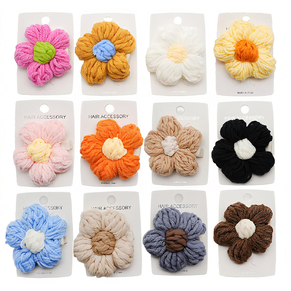 Crochet Flower Hair Clip