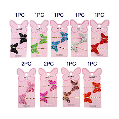 Glitter Butterfly Hair Pin Set