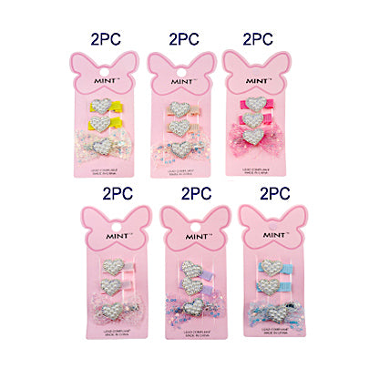 Pearl Heart Hair Clip Set