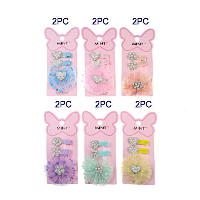 Pearl Heart Hair Clip Set