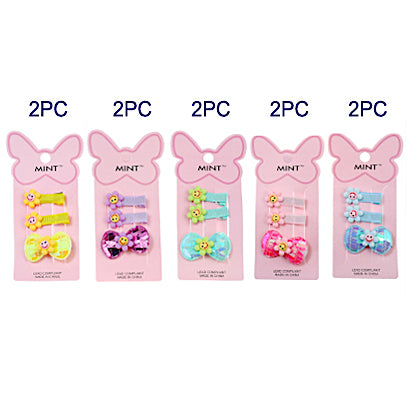 Smiley Flower Hair Clip Set