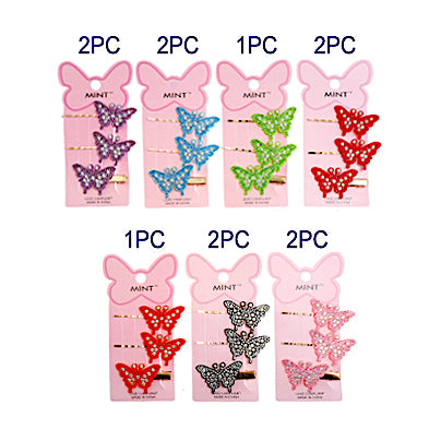 Rhinestone Butterfly Hair Clip Set