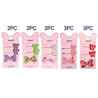 Rhinestone Butterfly Hair Clip Set