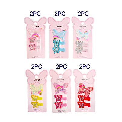 Sequin Butterfly Hair Clip Set