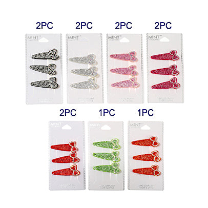 Rhinestone Bow Hair Clip Set