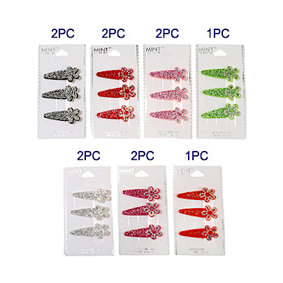 Rhinestone Flower Hair Clip Set