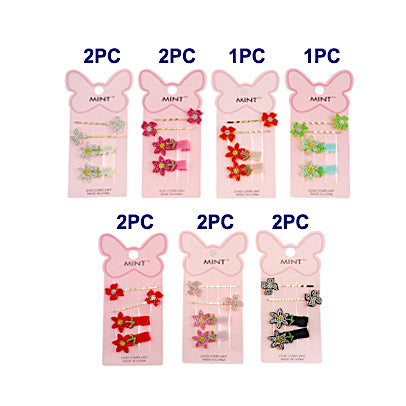 Rhinestone Flower Hair Clip Set