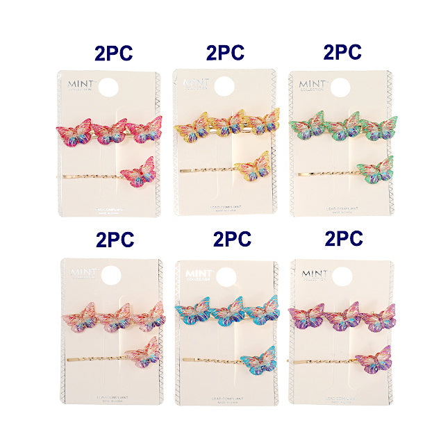 Resin Butterfly Hair Clip Set