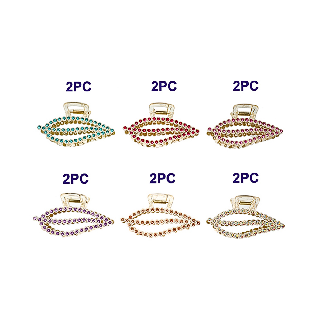 Rhinestone Leaf Claw Clip