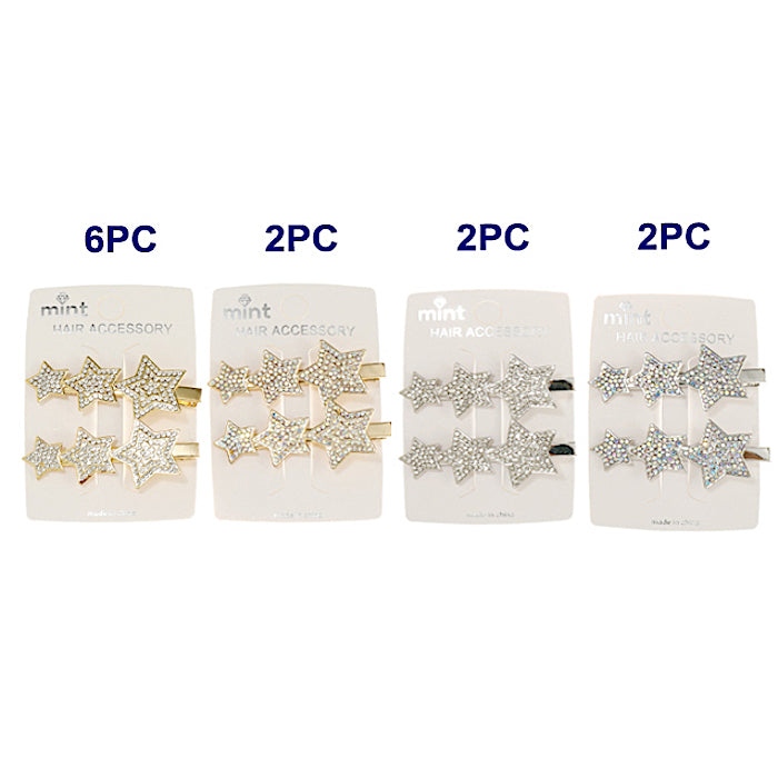 Rhinestone Star Hair Clips