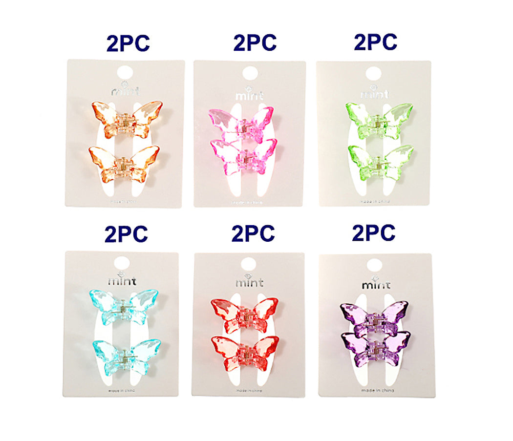 Translucent Butterfly Claw Clip Set