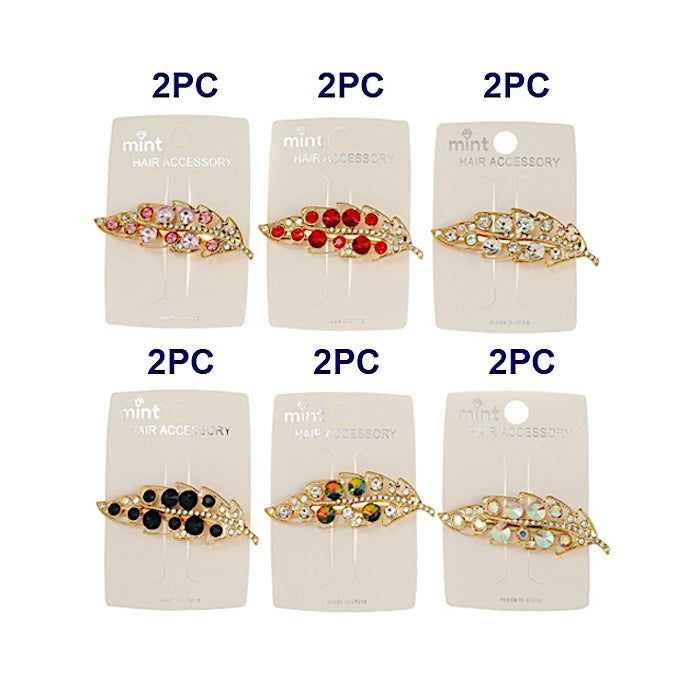 Crystal Leaf Hair Clip