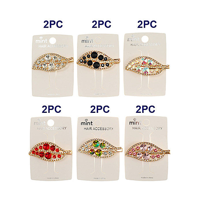 Crystal Leaf Hair Clip