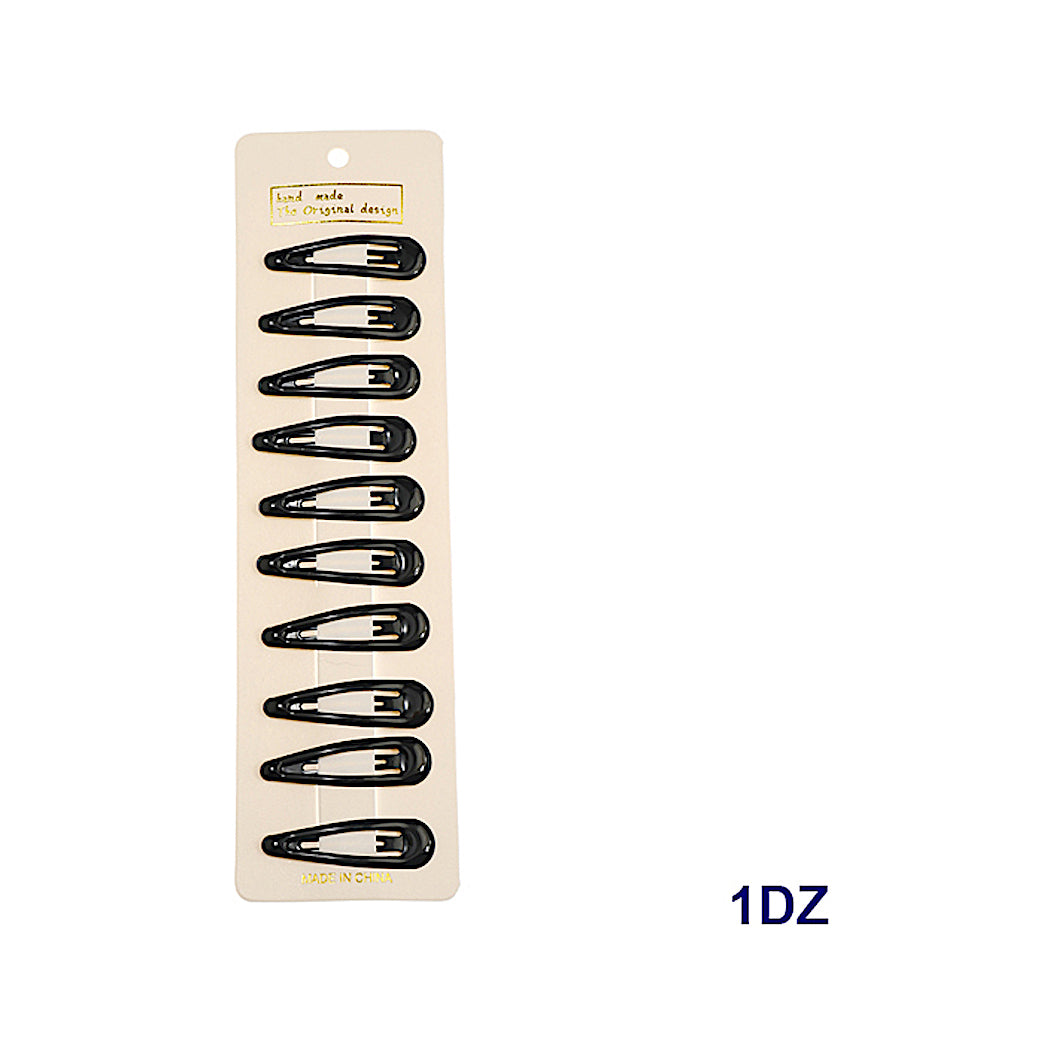 Glossy Black Snap On Clips