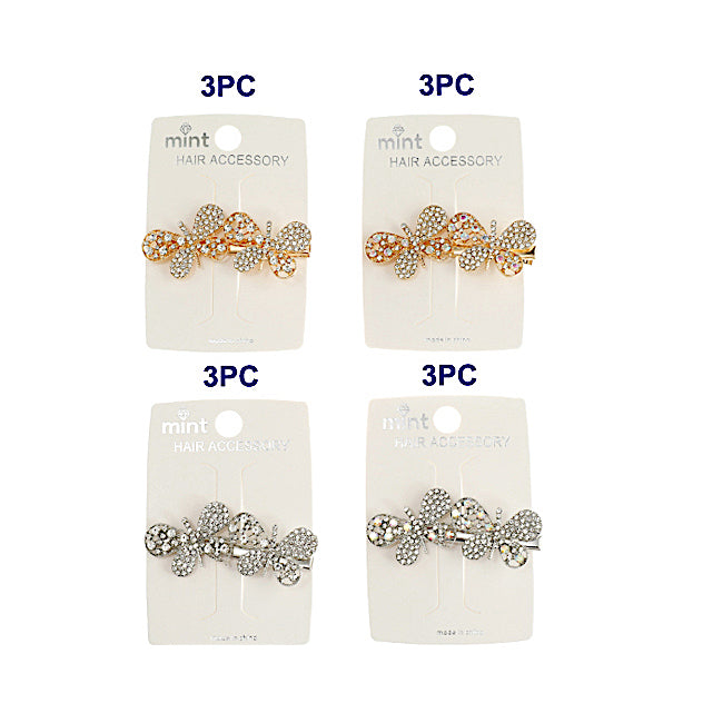 Pearl & Rhinestone Butterfly Hair Clip