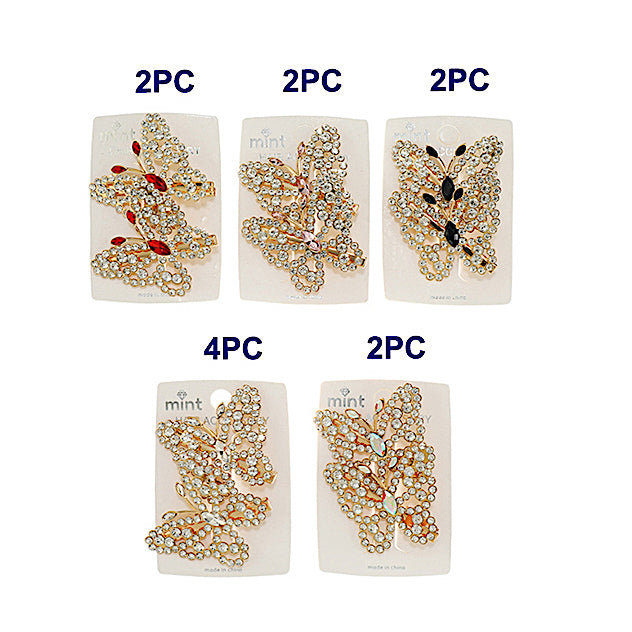 Crystal Butterfly Hair Clips