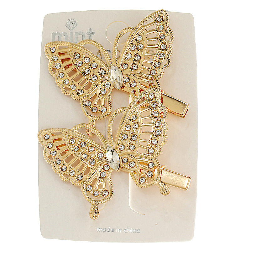 Filigree Butterfly Hair Clips