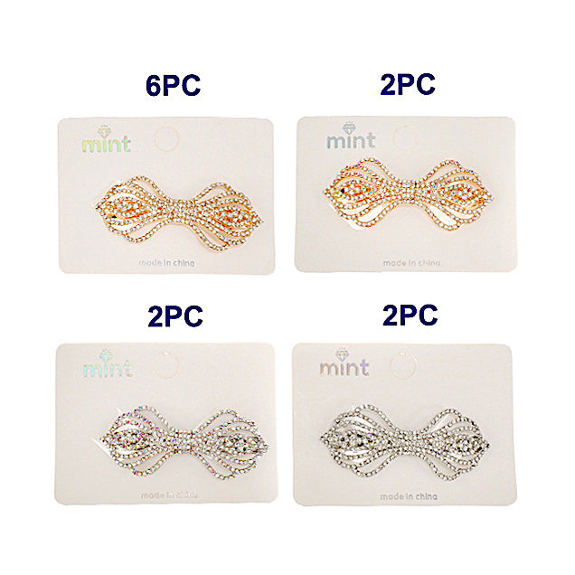 Rhinestone Bow Hair Clip