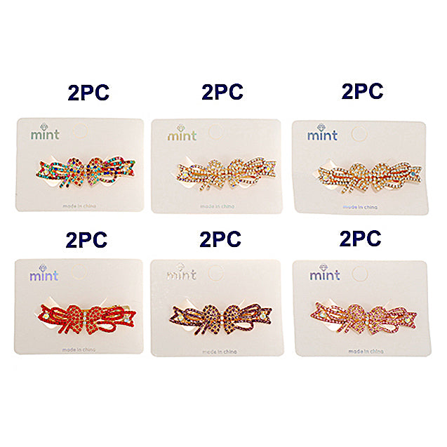 Rhinestone Bow Hair Clip