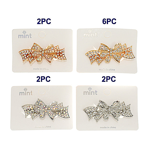 Rhinestone Bow Hair Clip