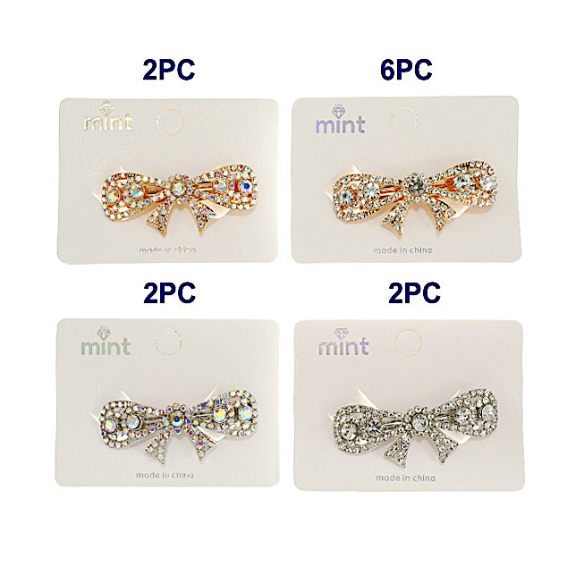 Rhinestone Bow Hair Clip