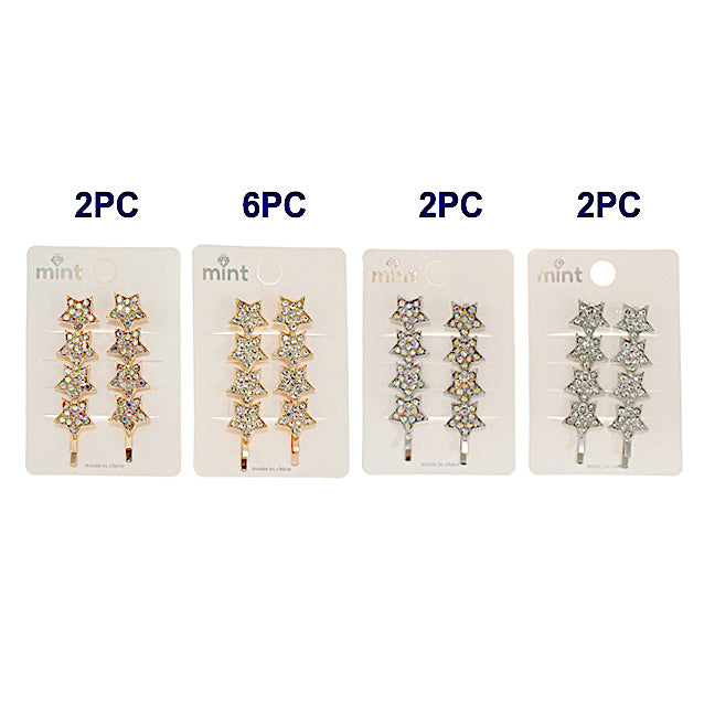 Rhinestone Star Hair Pins