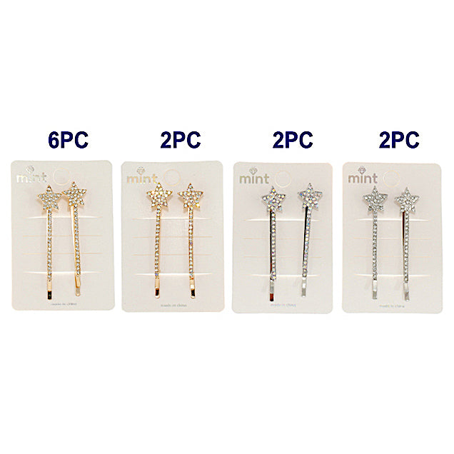Rhinestone Star Hair Pins