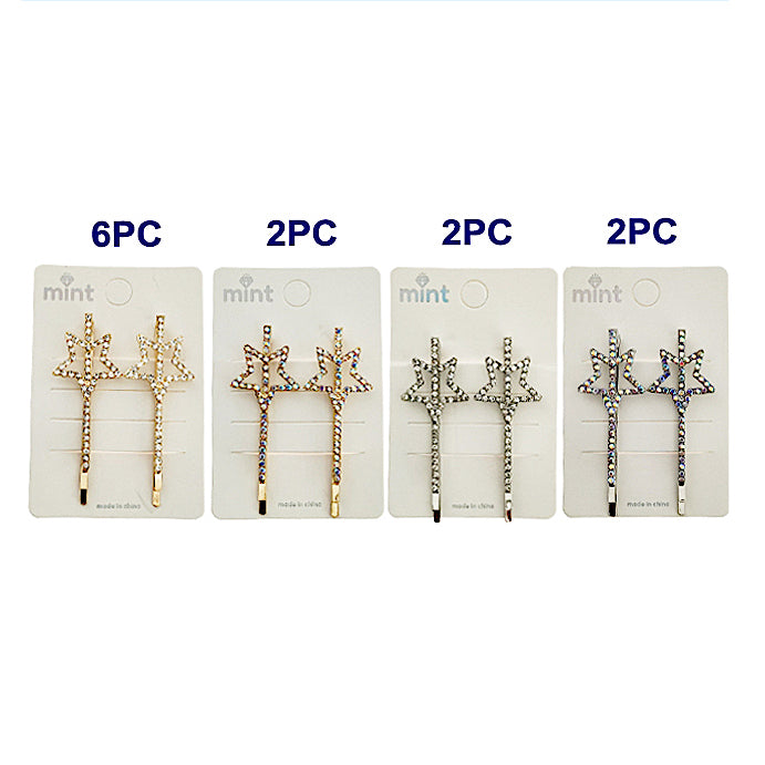 Rhinestone Star Hair Pins