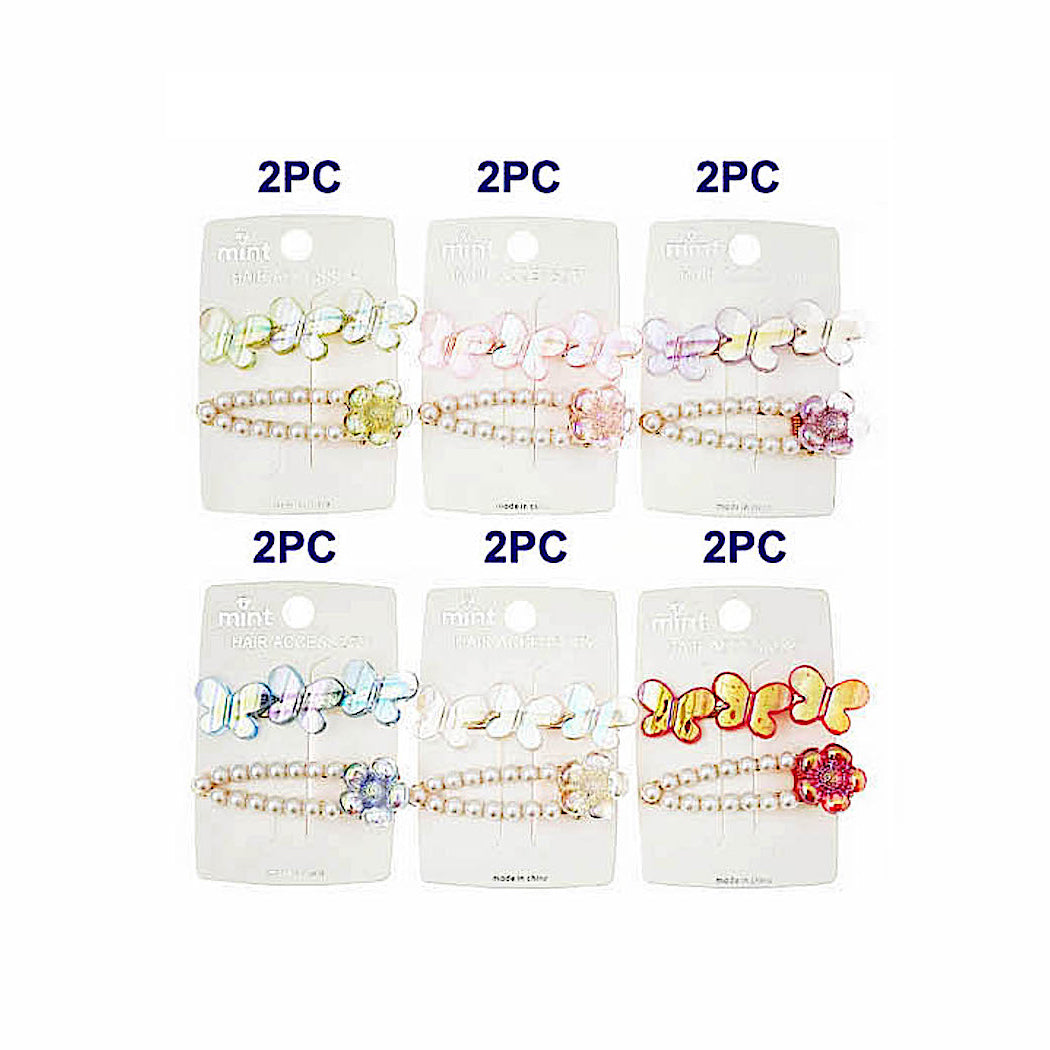 JH46700 - Iridescent Butterfly Hair Clip Set