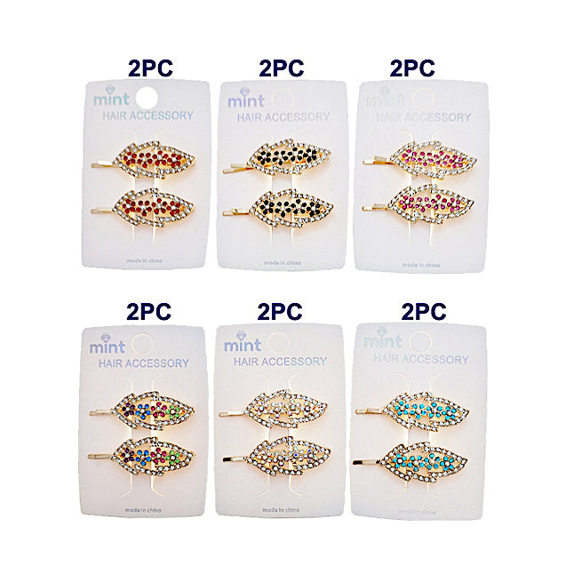 Flower Accent Leaf Hair Pins