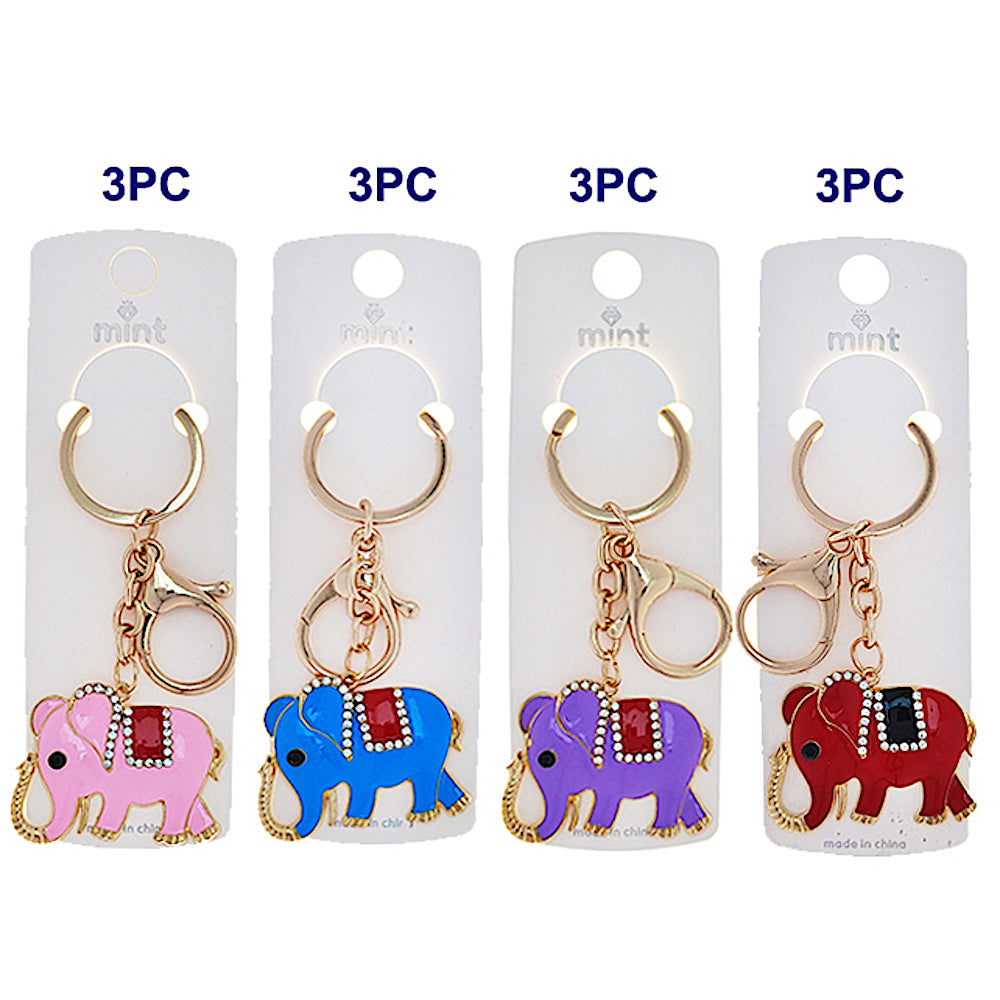 Enamel Elephant Keychain