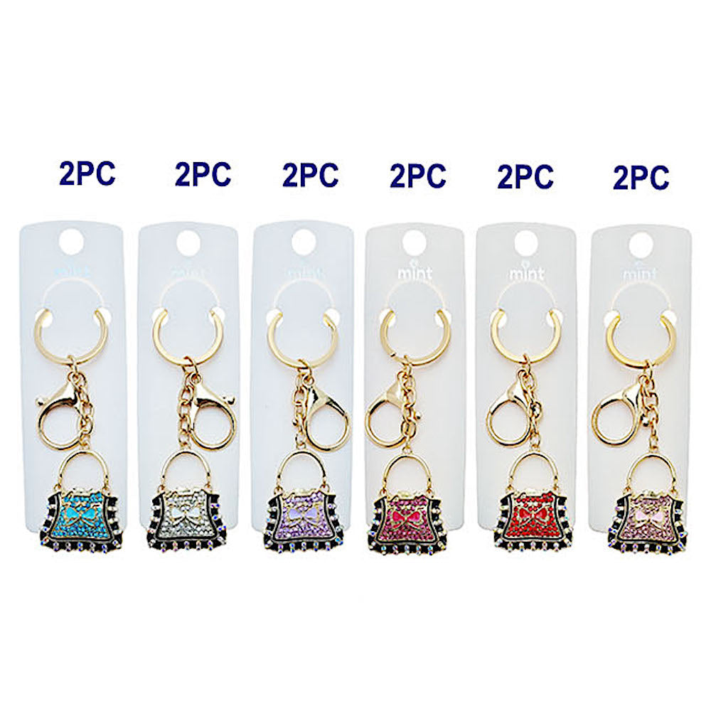 JK48668 - Rhinestone Mini Purse Keychain