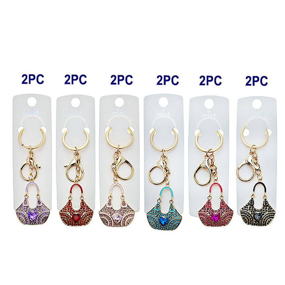 JK48670 - Rhinestone Mini Purse Keychain
