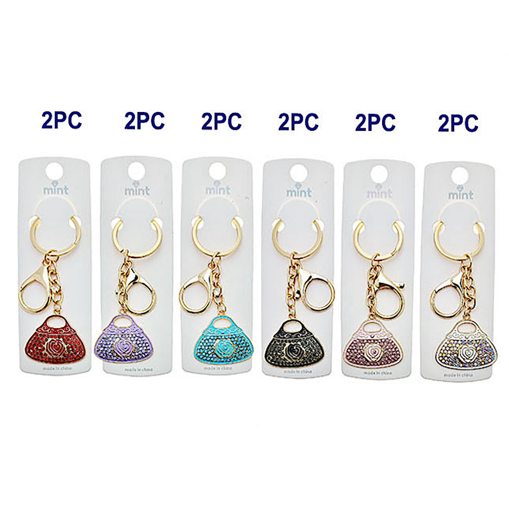 JK48675 - Enamel Rose Purse Keychain