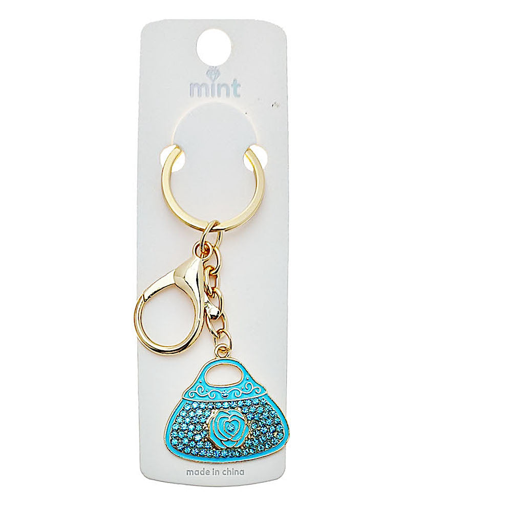 JK48675 - Enamel Rose Purse Keychain