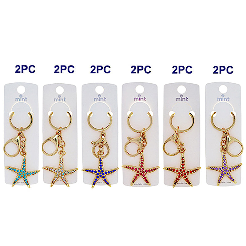 JK48736 - Rhinestone Starfish Keychain