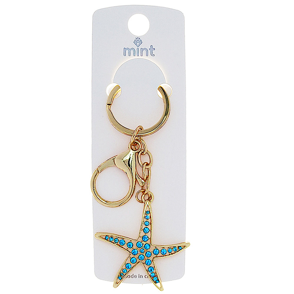 JK48736 - Rhinestone Starfish Keychain