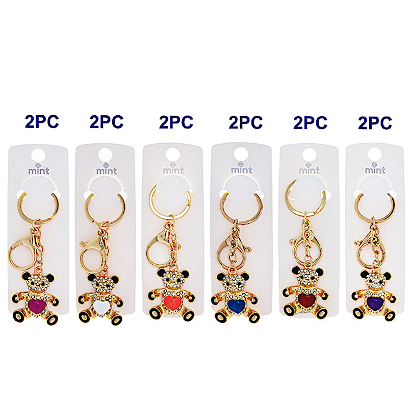 Rhinestone Teddy Bear Keychain