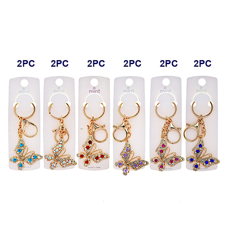 JK48740 - Rhinestone Butterfly Keychain