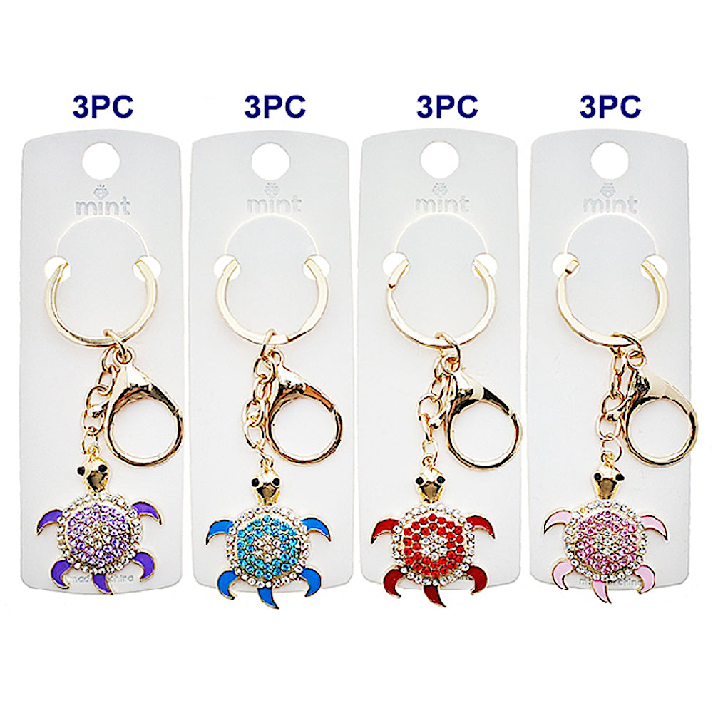 JK49024 - Rhinestone Turtle Keychain